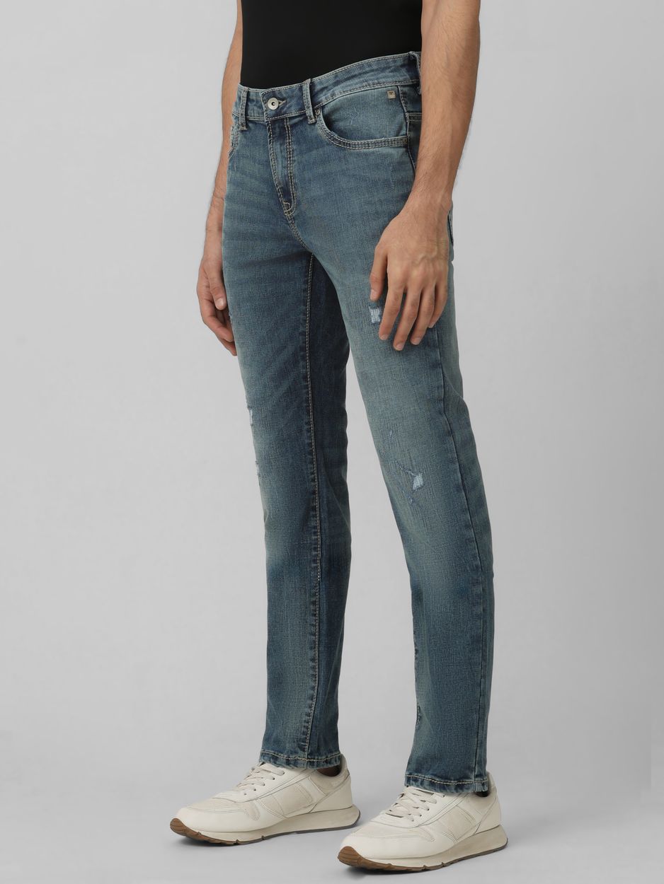 Tinted Super Slim Fit Distressed Stretch Jeans