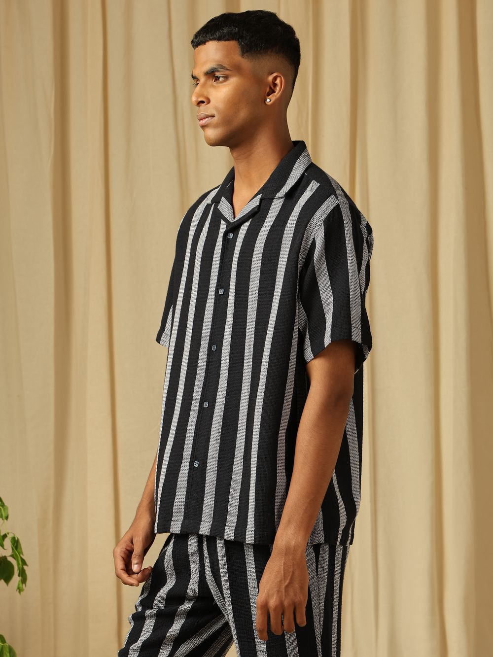 Wide Stripe Loose Fit Casual SHIRTS