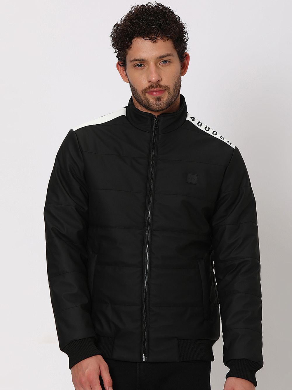 Black Pu Quilted Jacket