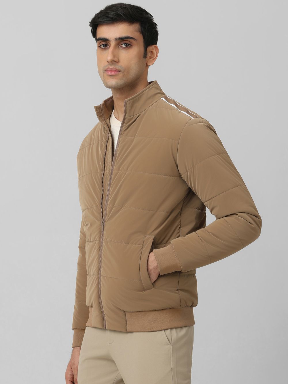 Stone Quilted Slim Fit Jacket