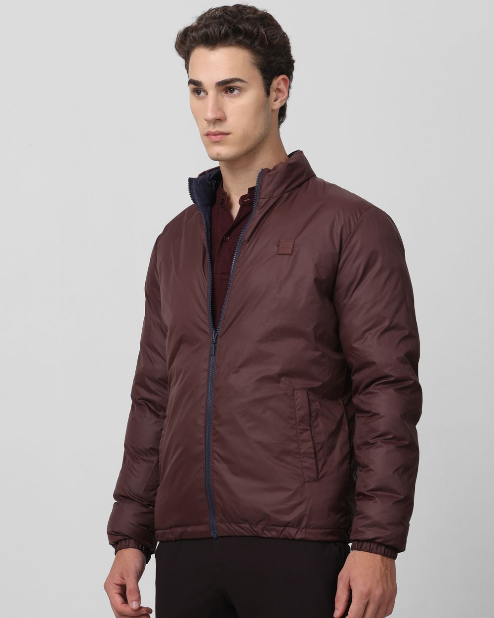 Navy Quilted Puffer Slim Fit Jacket