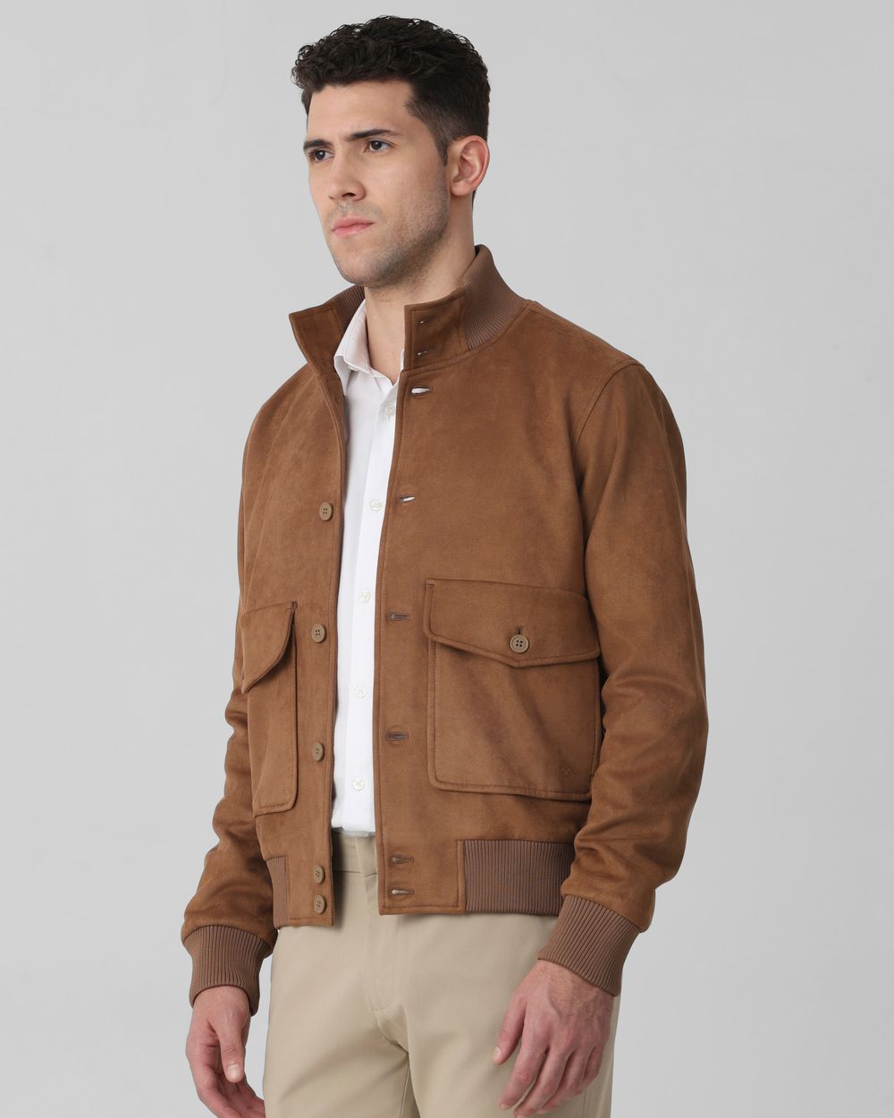 Brown Suede Plain Jacket