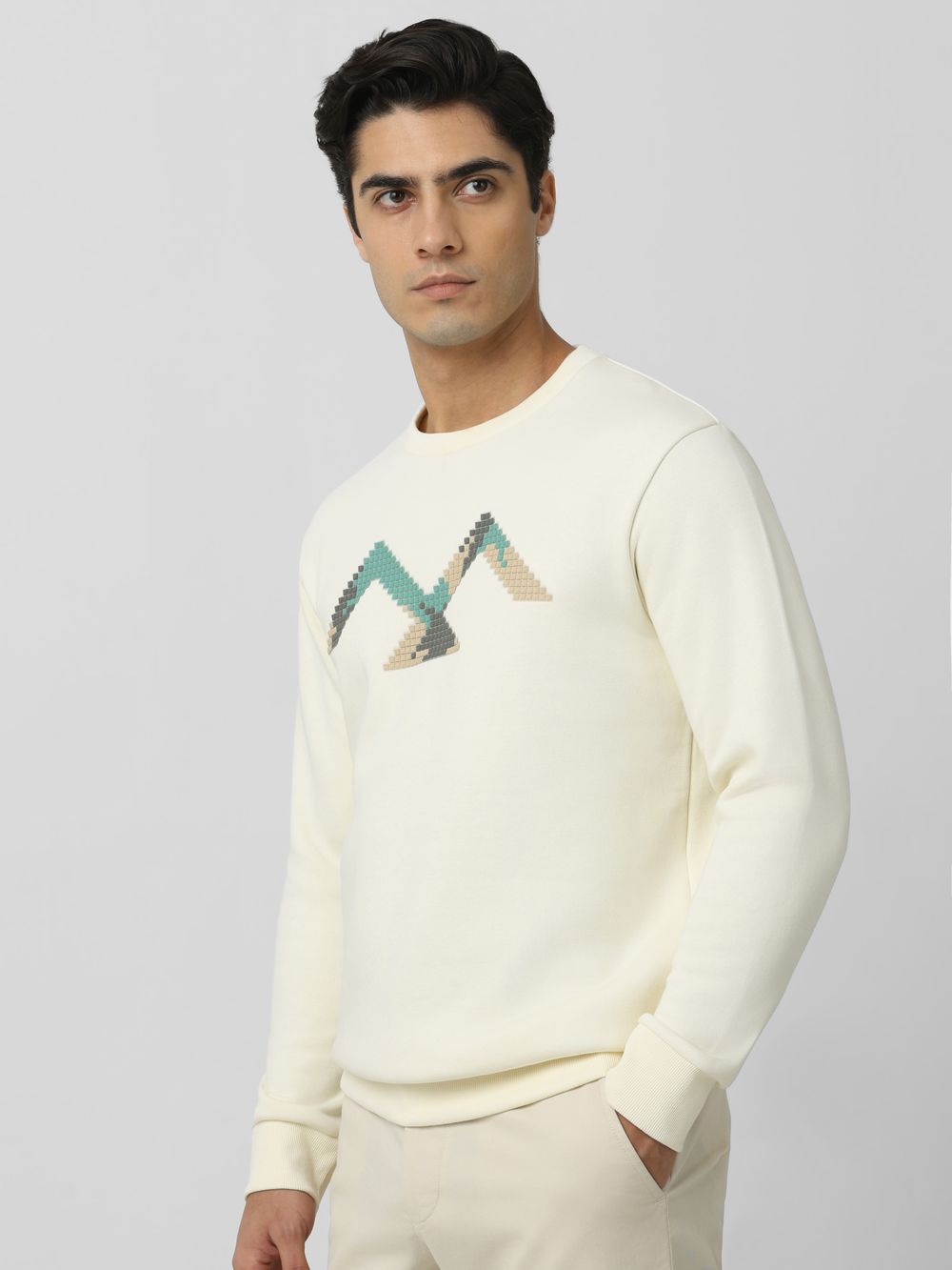 Graphic Print Chest Slim Fit Sweatshirt