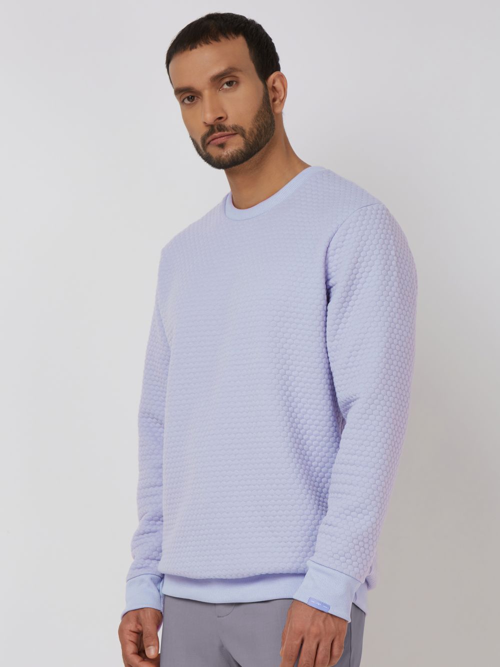 Lilac Plain Slim Fit Sweatshirt