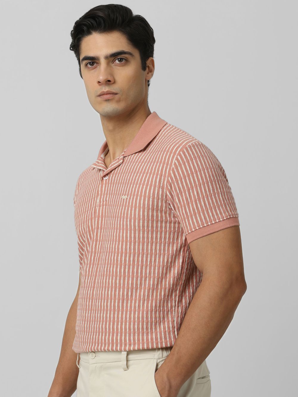 Pink Textured Stripe T-Shirt