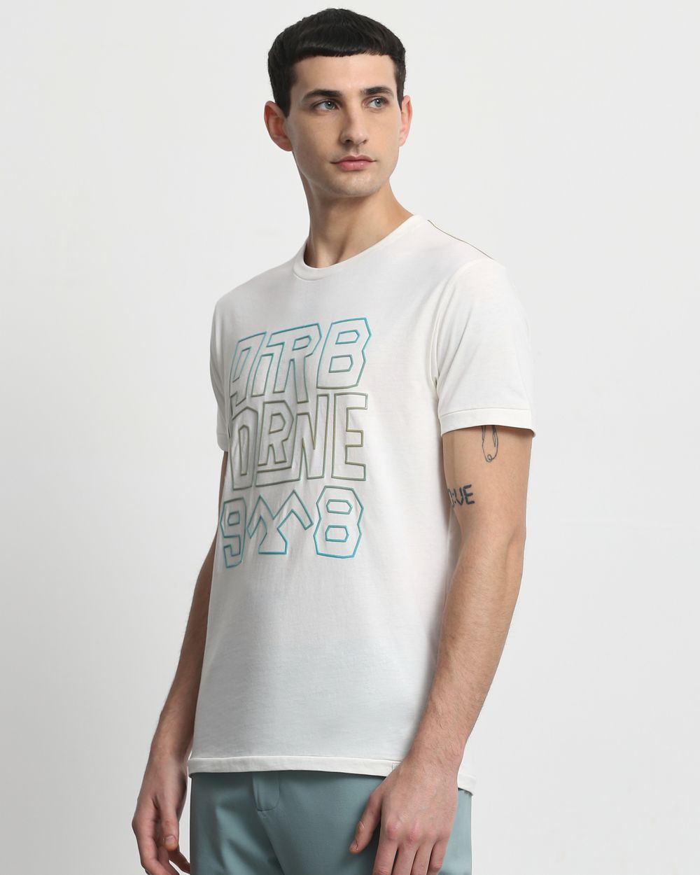 Off White Graphic Plain Slim Fit T-Shirt