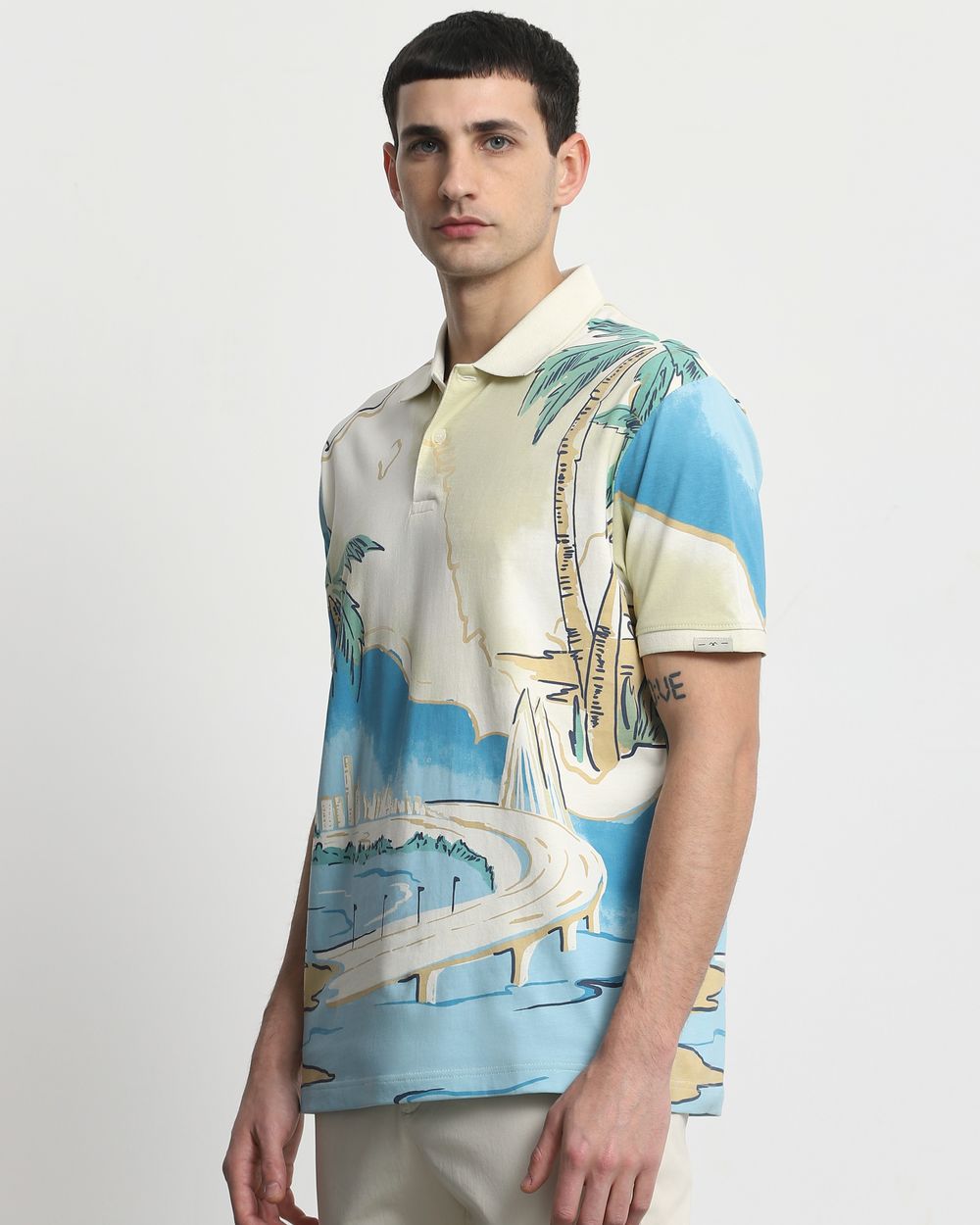 Off White Mumbai Print Slim Fit T-Shirt