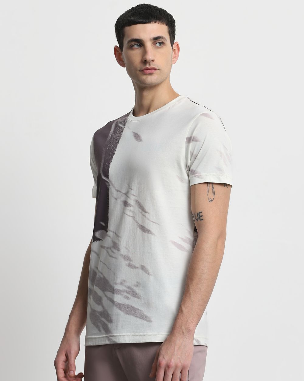 Off White Tonal Print Slim Fit T-Shirt