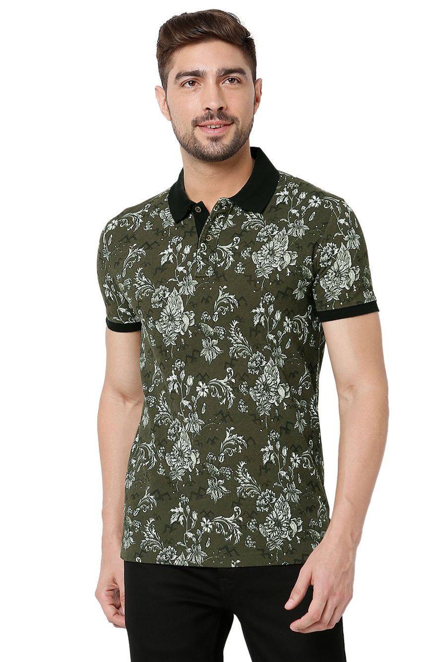 Olive Printed Polo