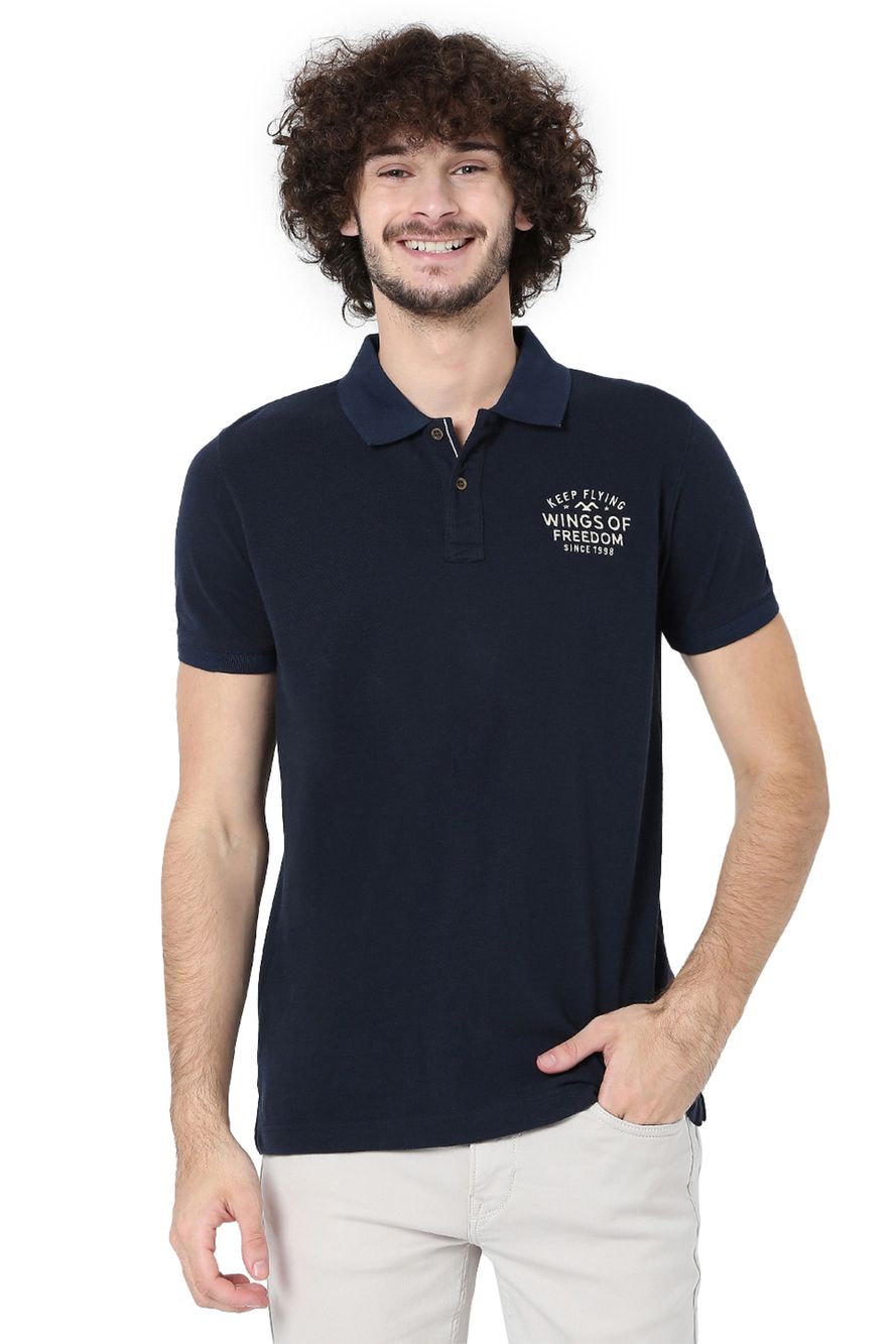 Navy Camo Patch Polo