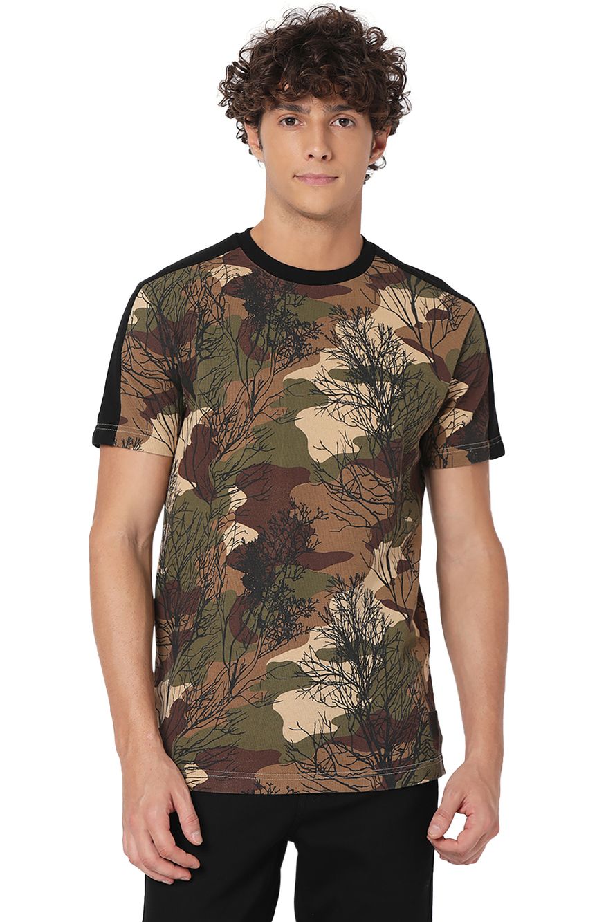 Beige Camo Graphic Tee