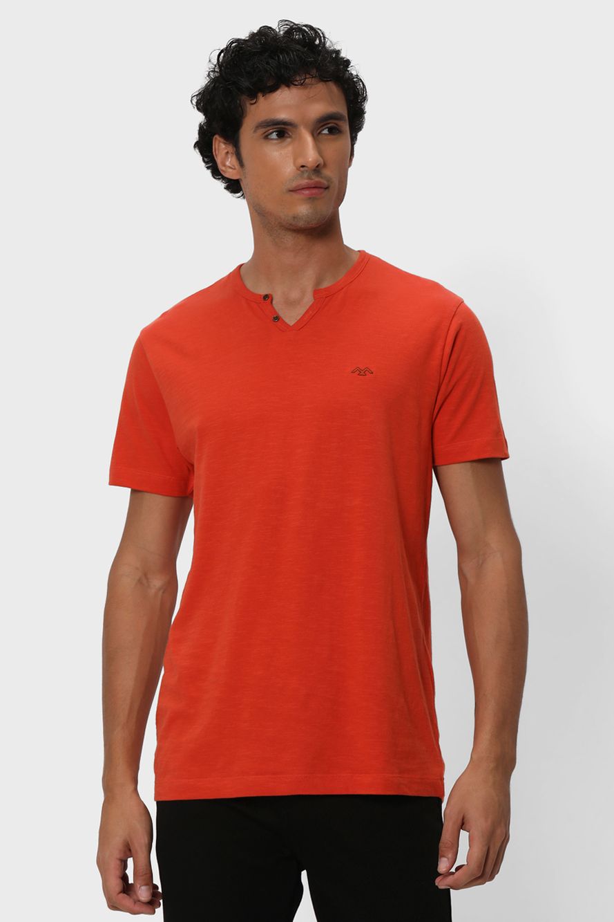 Rust Snap Button Plain T-Shirt