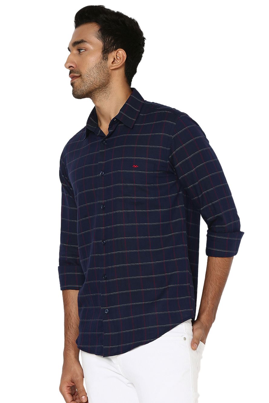 Navy & Red Grid Check Shirt