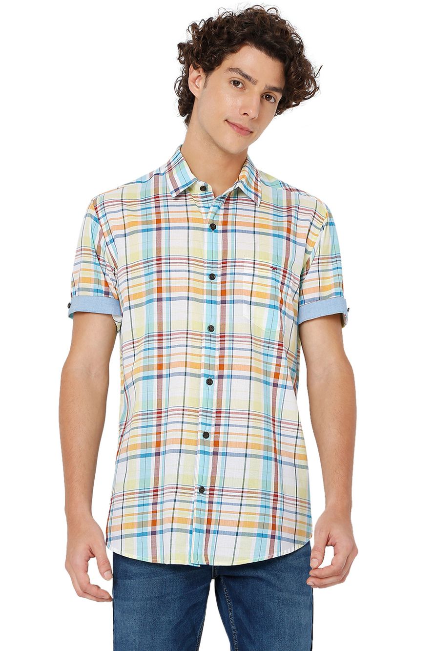 Light Yellow & Multi Madras Check Shirt