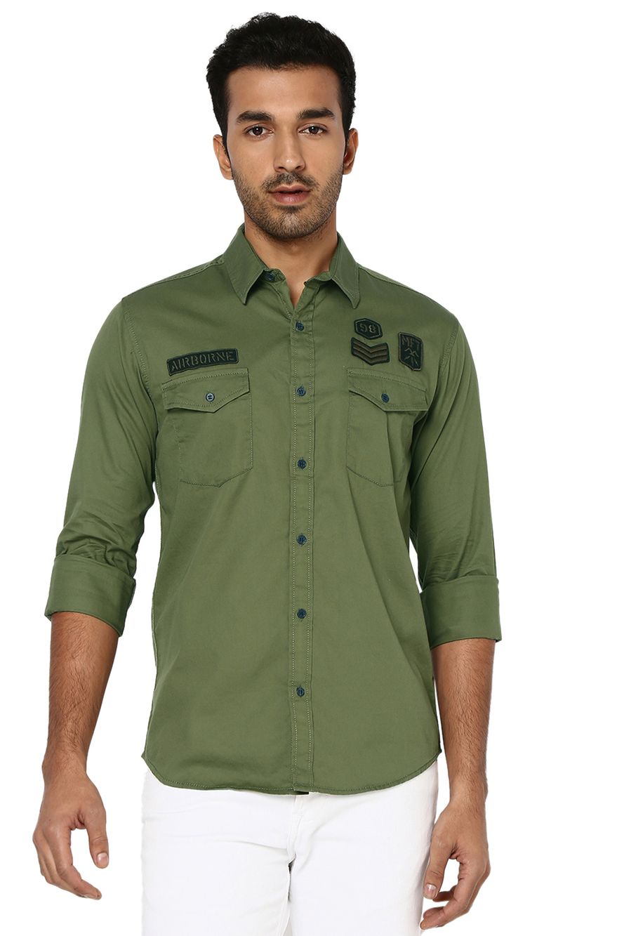 Olive Badged Shirt