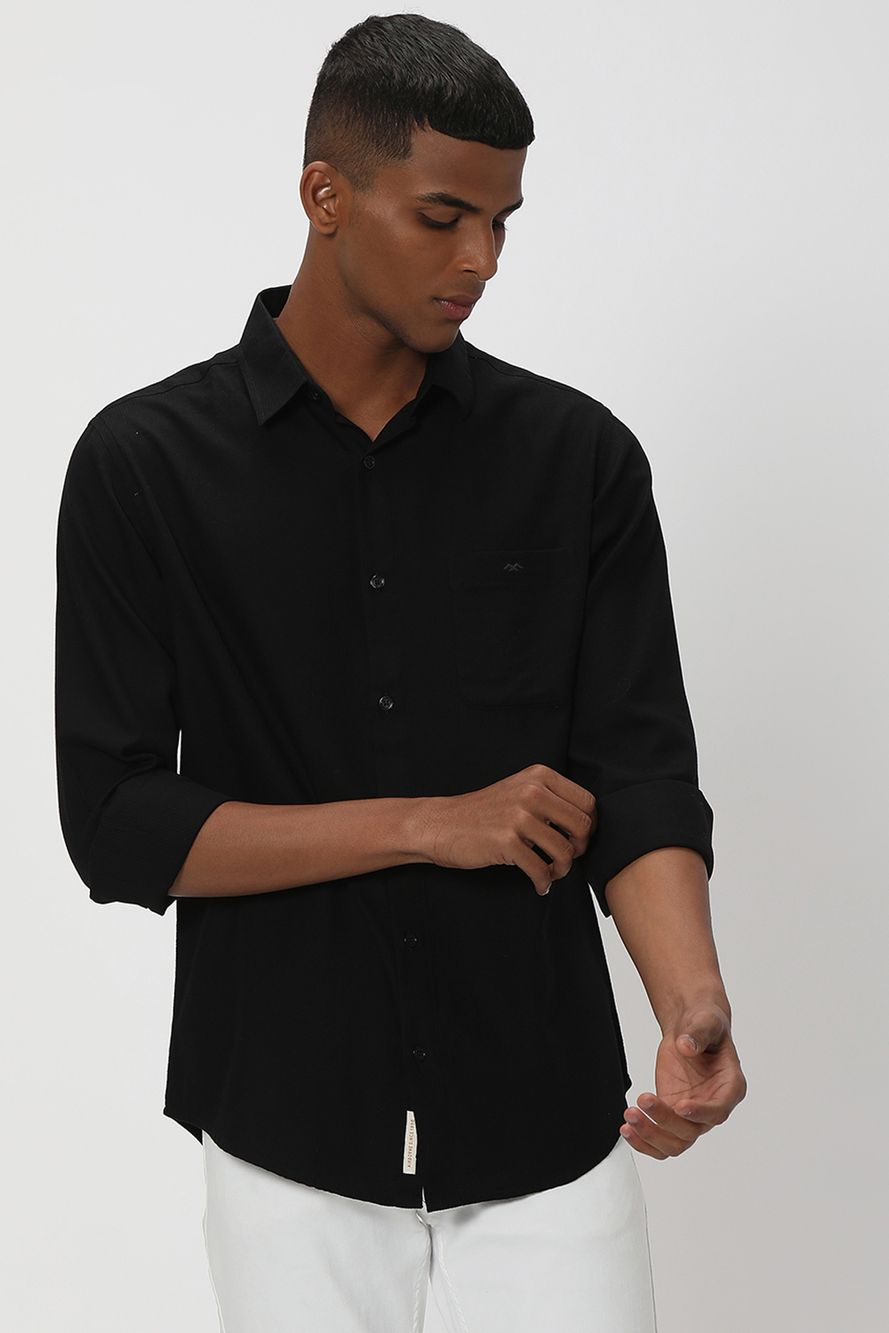 Black & Plain Dobby Shirt