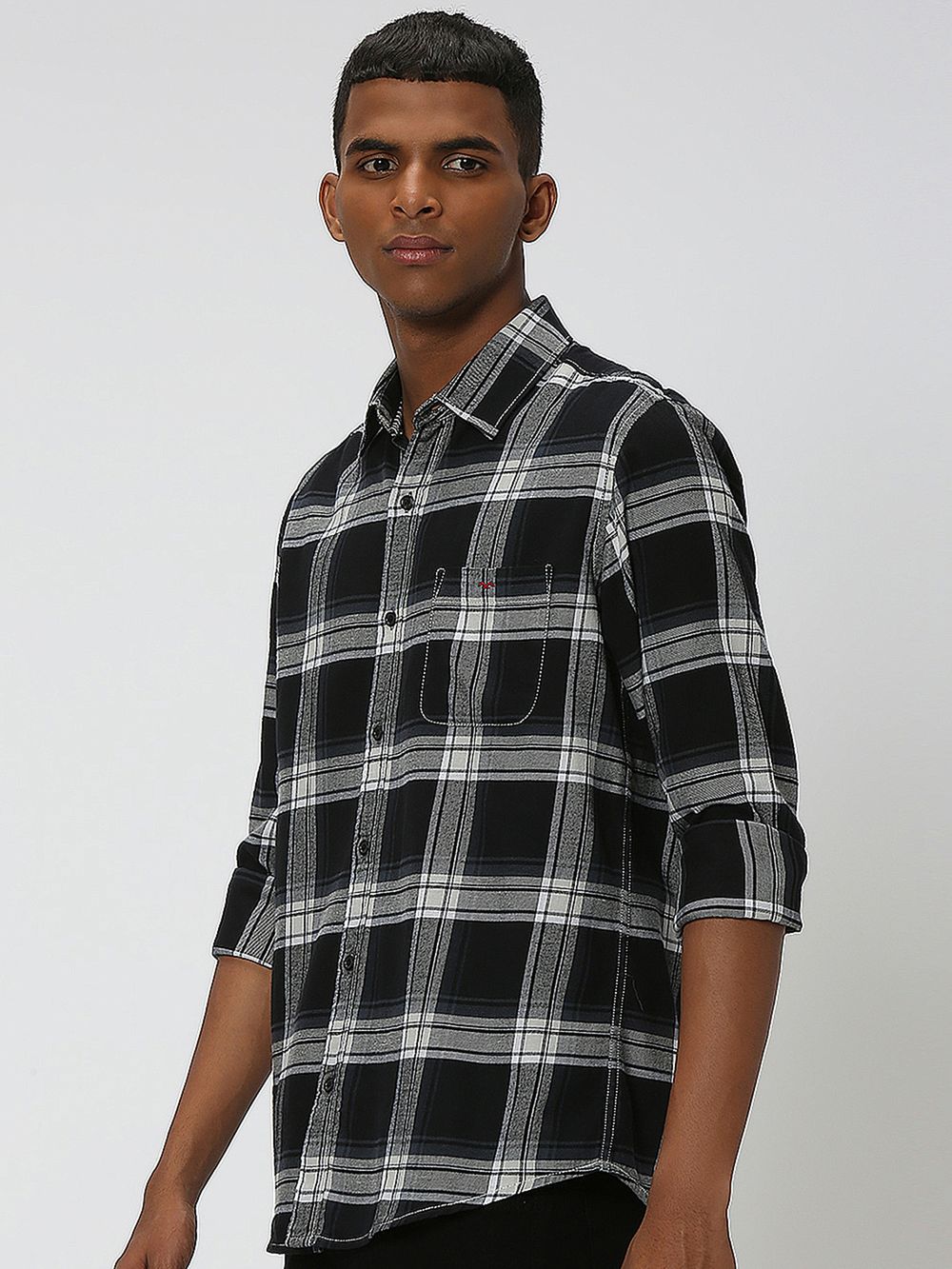 Black & White Large Check Shirt