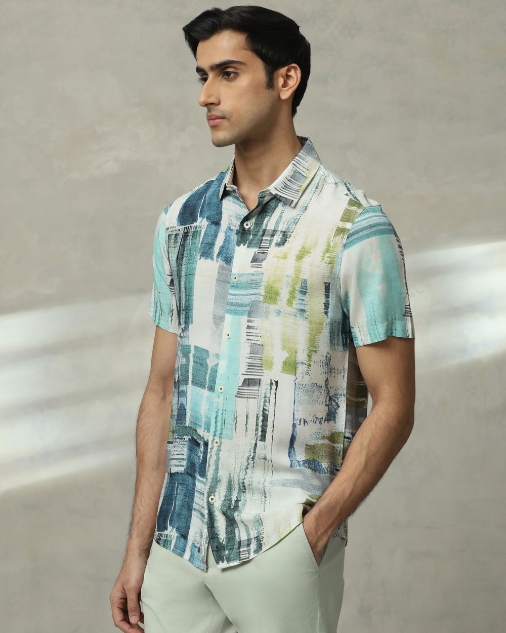Multicolour Resort Print Slim Fit Casual Shirt