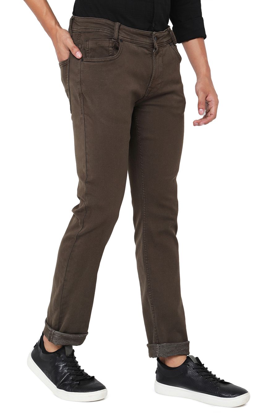 Olive Super Slim Fit Knitted Stretch Jeans