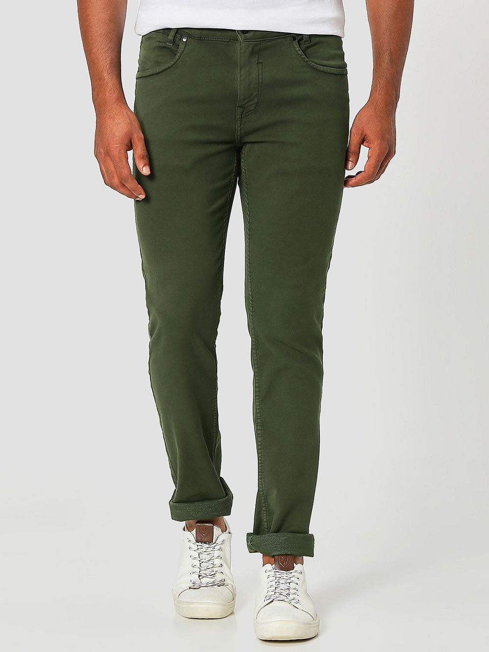 Olive Super Slim Fit Superstretch Coloured Jeans