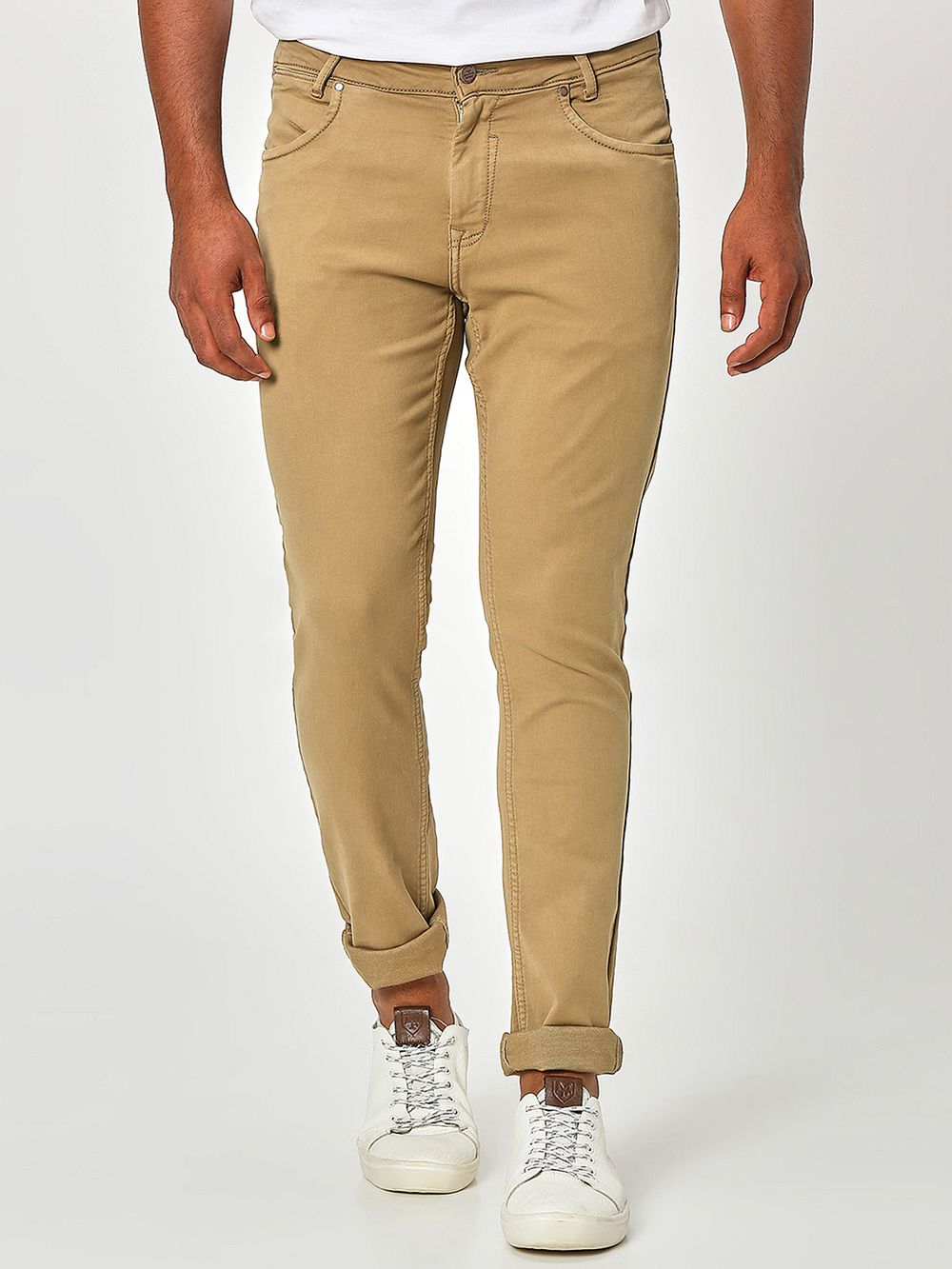 Khaki Skinny Fit Superstretch Coloured Jeans