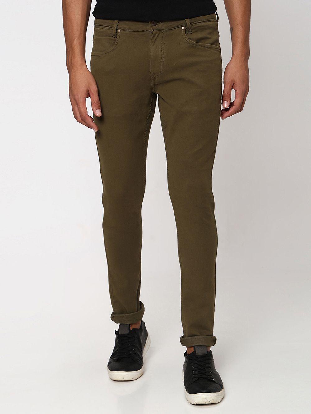 Olive Skinny Fit Superstretch Coloured Jeans
