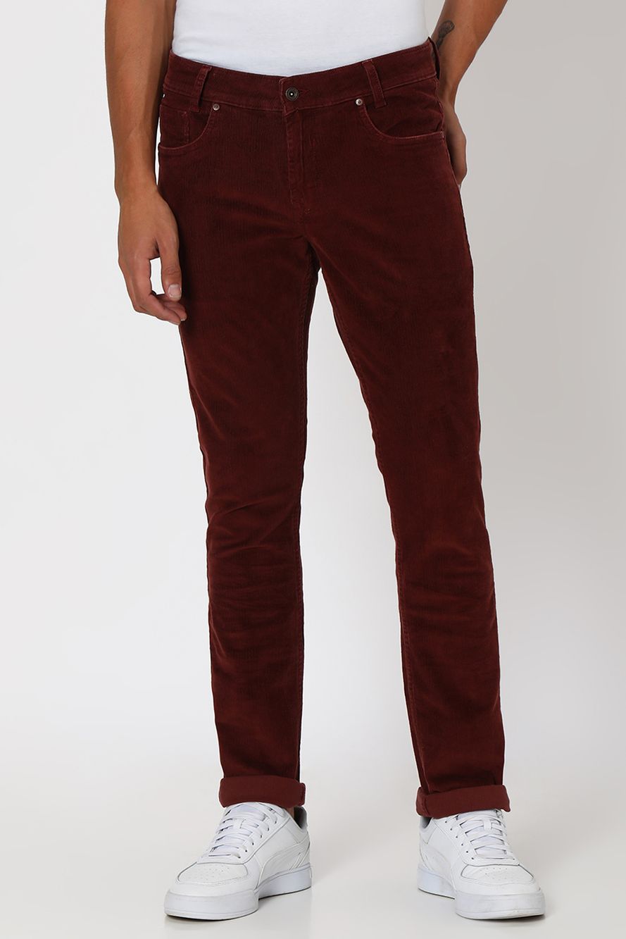 Maroon Super Slim Corduroy Jeans