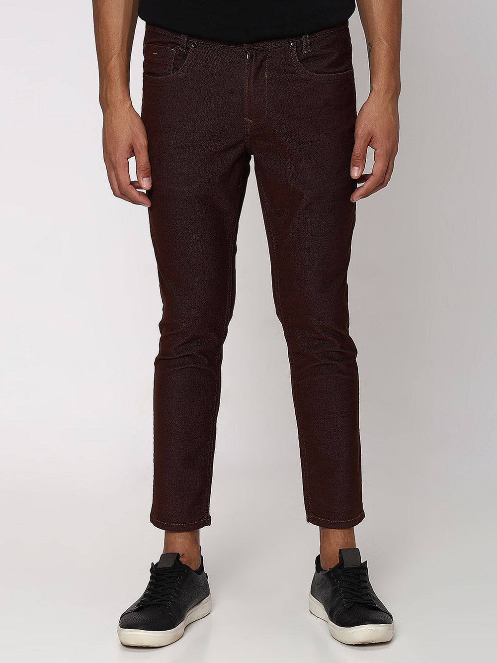 Brown Ankle Length Trouser