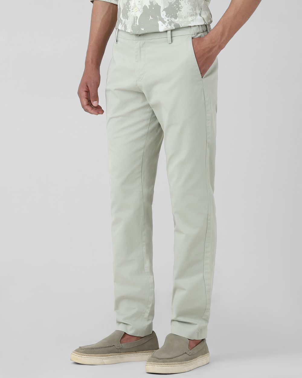 Light Green Super Slim Fit Stretch Chinos