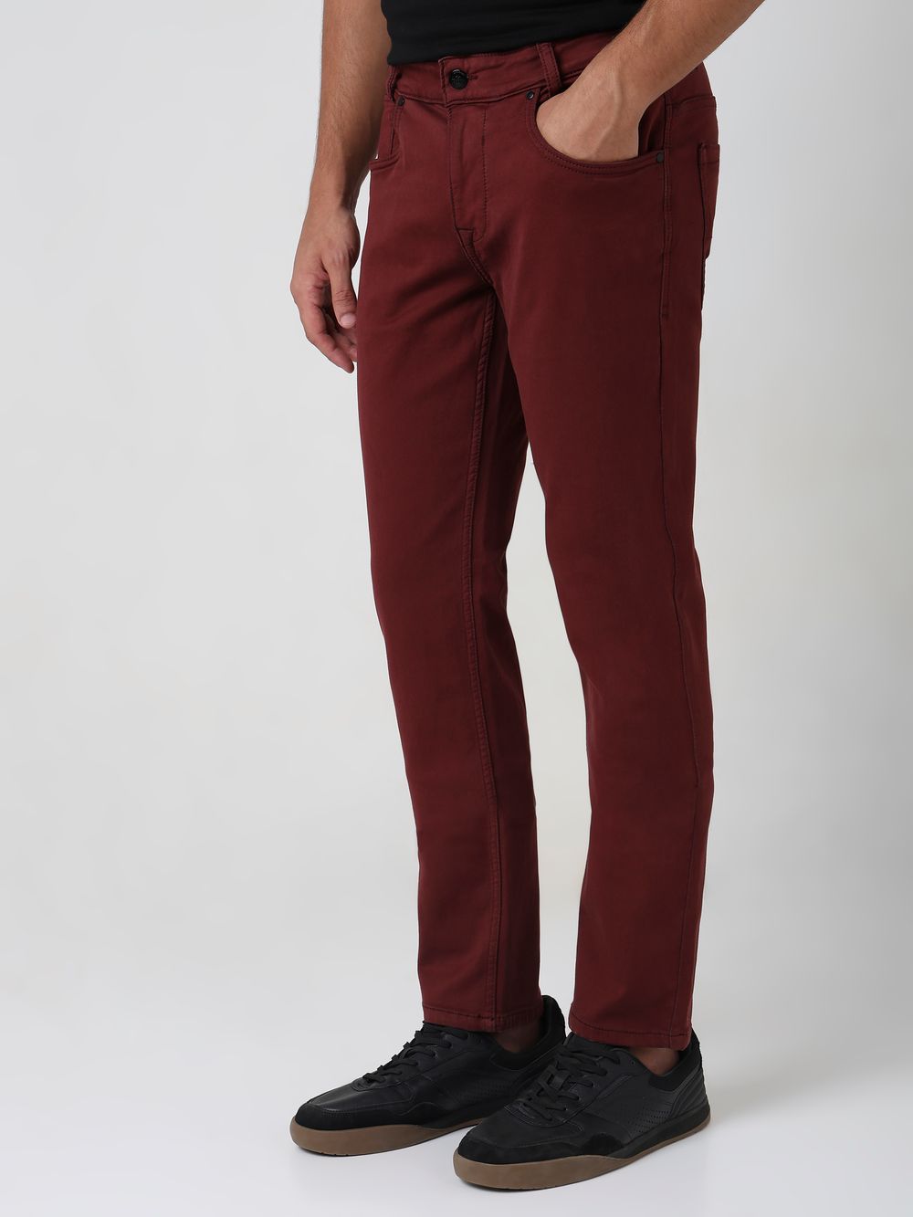 Maroon Super Slim Fit Superstretch Coloured Jeans
