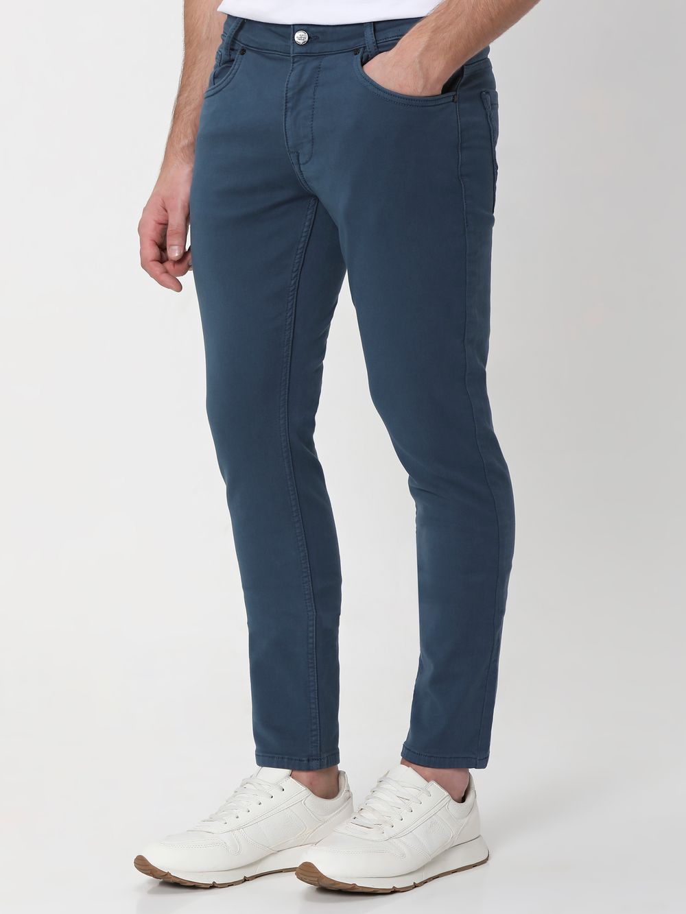 Blue Skinny Fit Superstretch Coloured Jeans