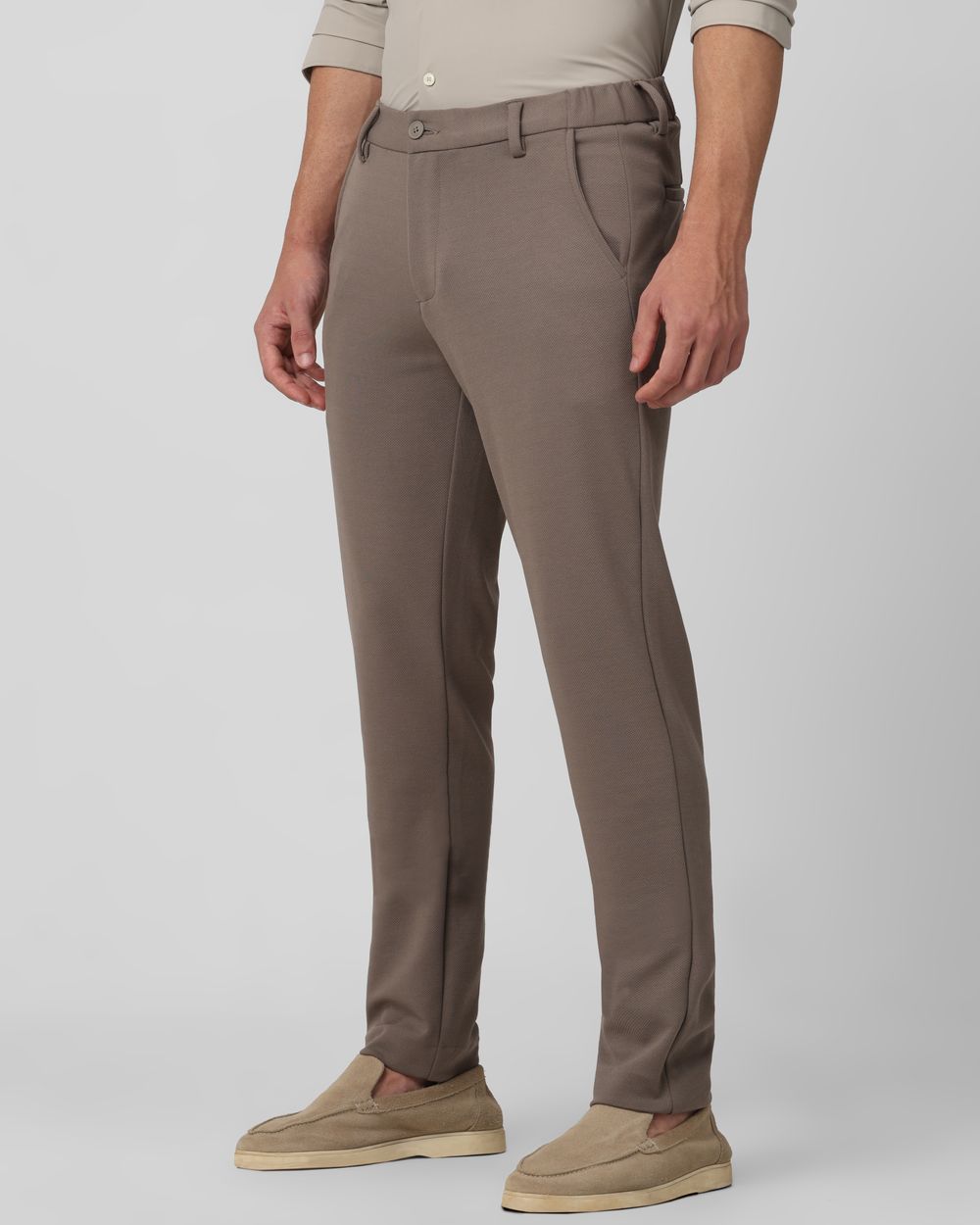 Stone Slim Fit Jersey Flat Front Pants Trousers