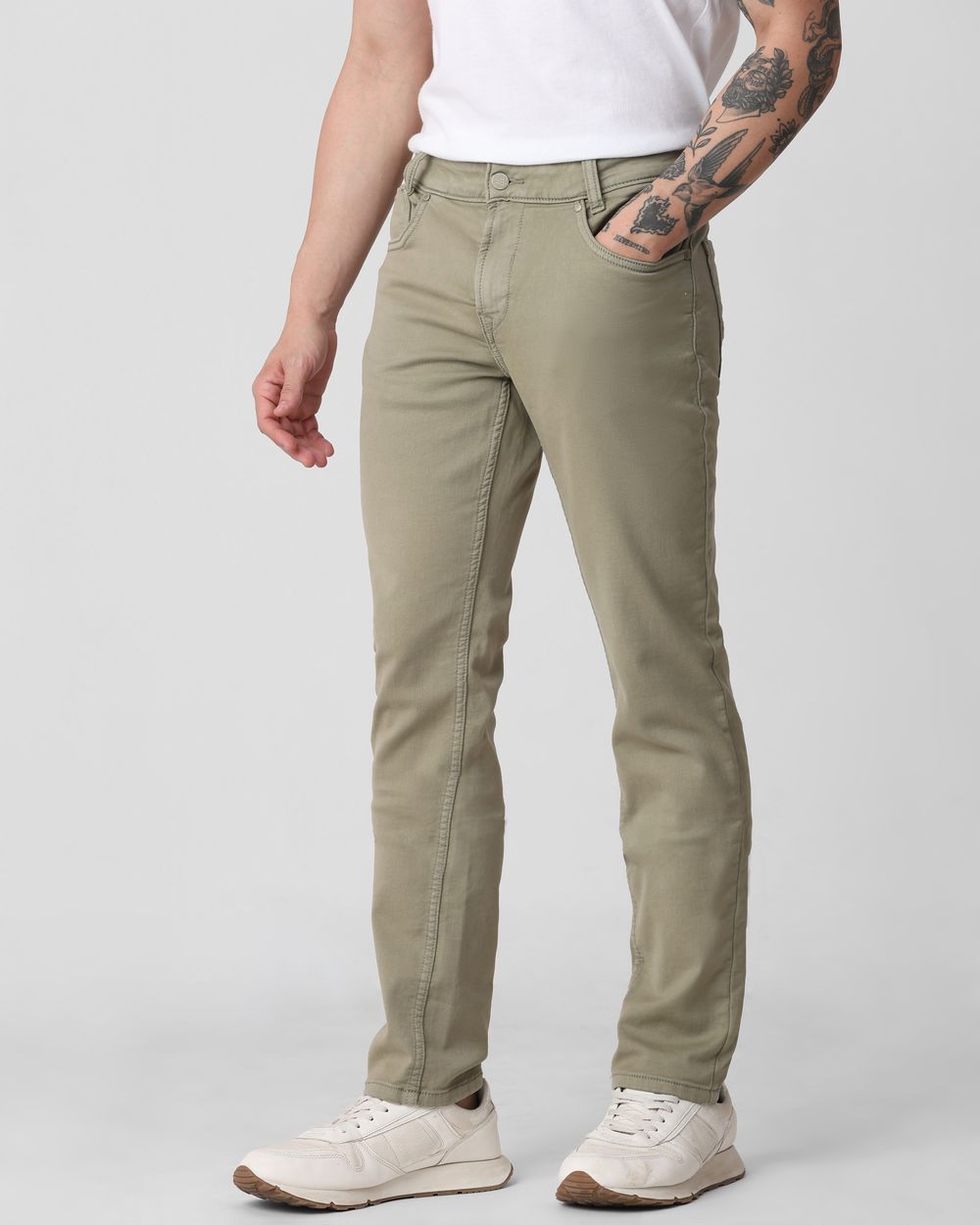 Light Olive Super Slim Fit Superstretch Coloured Jeans