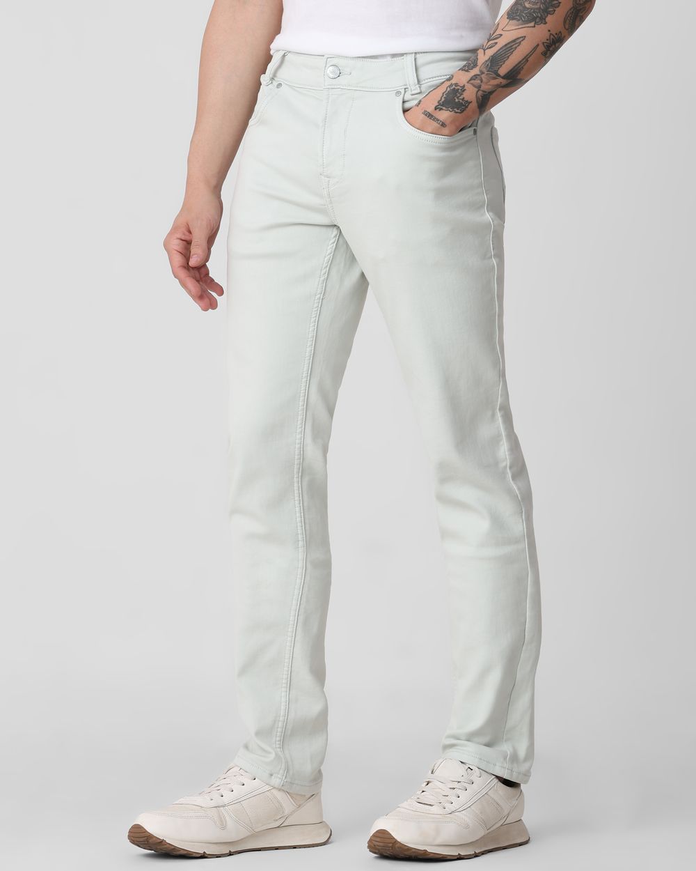 Light Green Super Slim Fit Superstretch Coloured Jeans