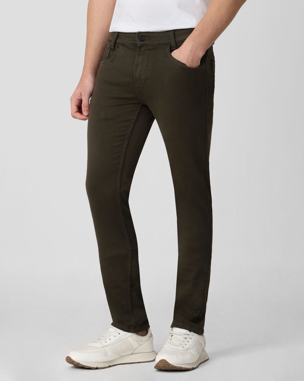 Dark Olive Super Slim Fit Superstretch Coloured Jeans