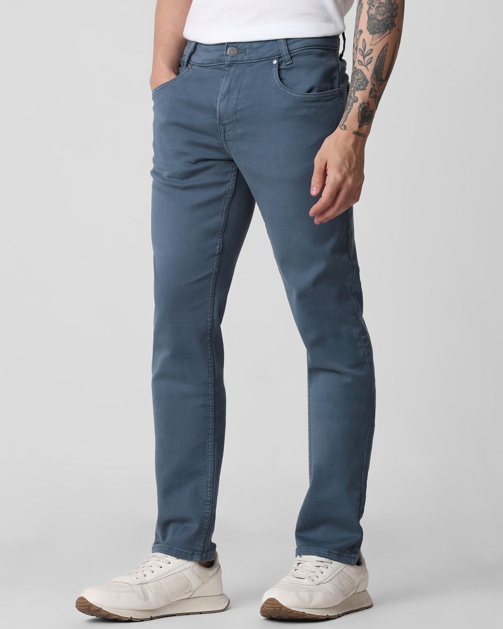 Blue Grey Super Slim Fit Superstretch Coloured Jeans