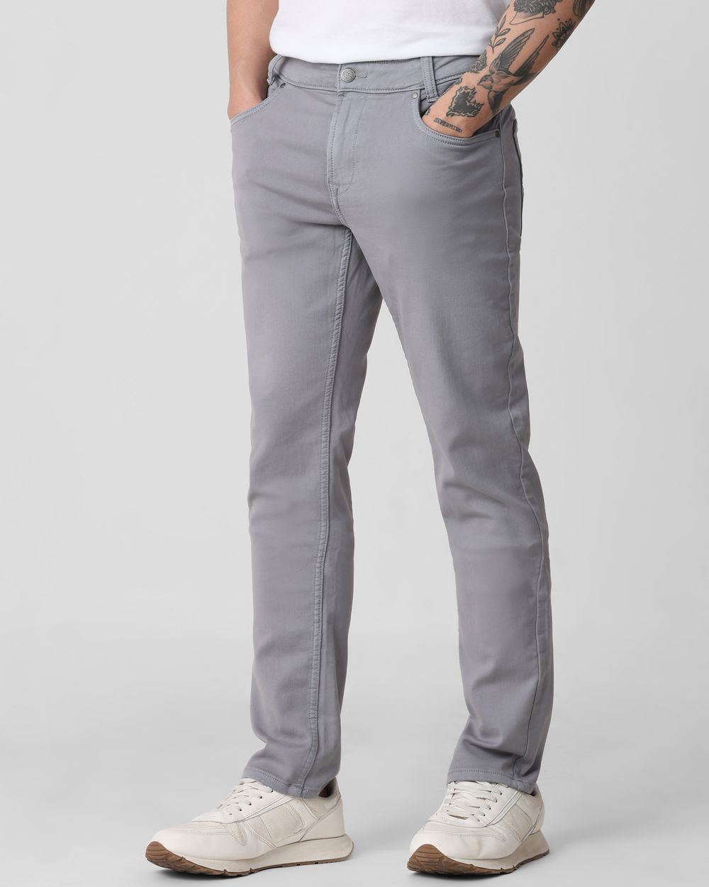 Light Grey Super Slim Fit Superstretch Coloured Jeans