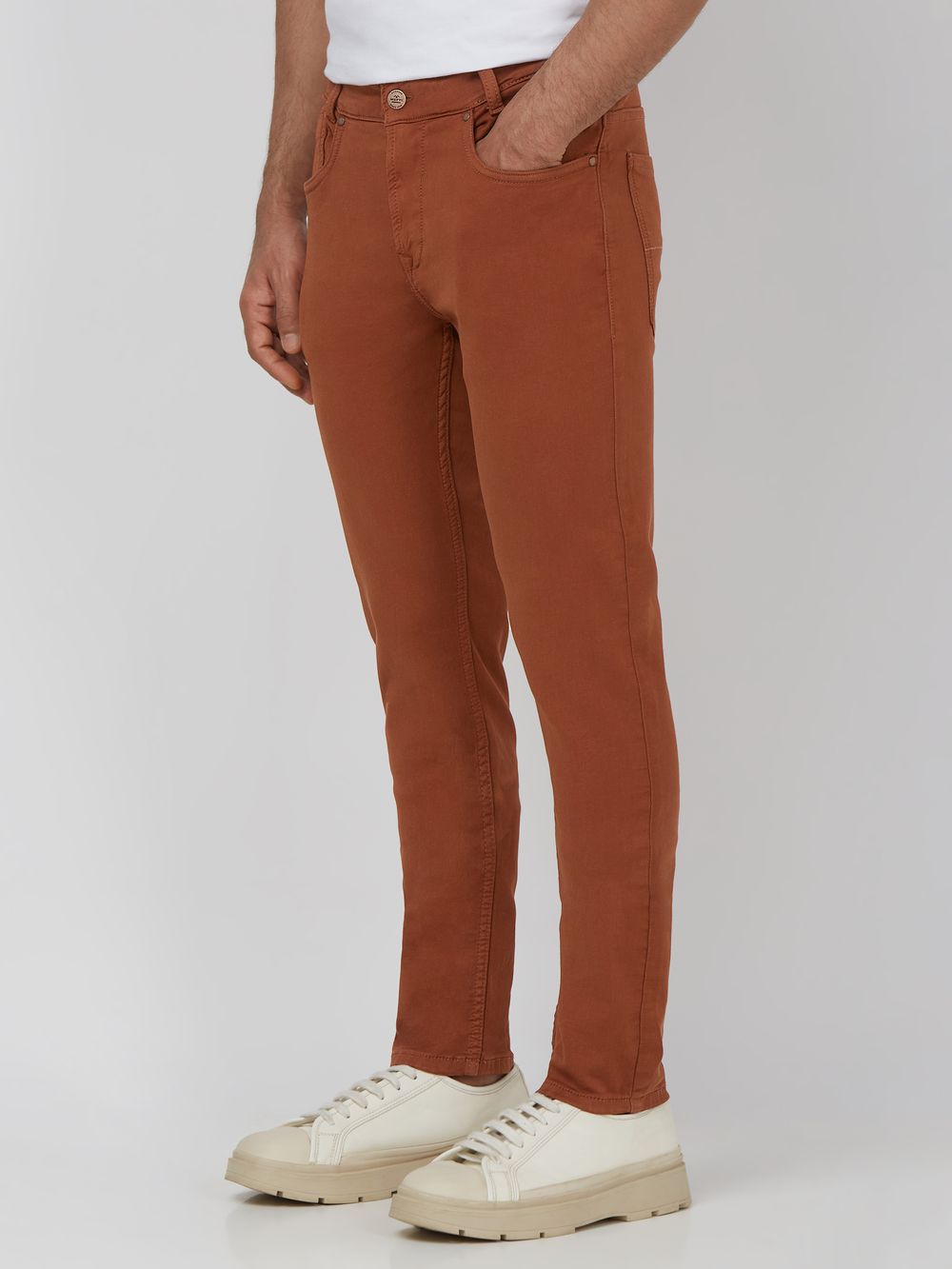 Rust Skinny Fit Superstretch Coloured Jeans