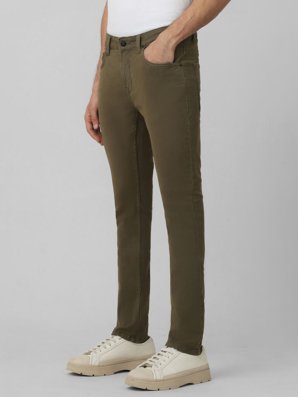 Olive Skinny Fit Superstretch Coloured Jeans