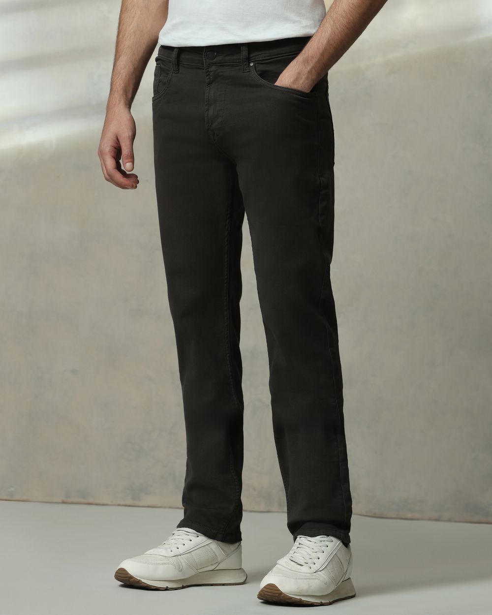 Charcoal Straight Fit Jeans