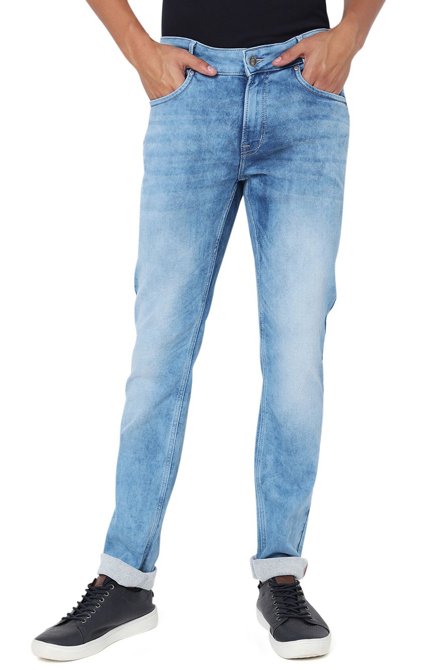 Light Blue Super Slim Fit Knitted Stretch Jeans