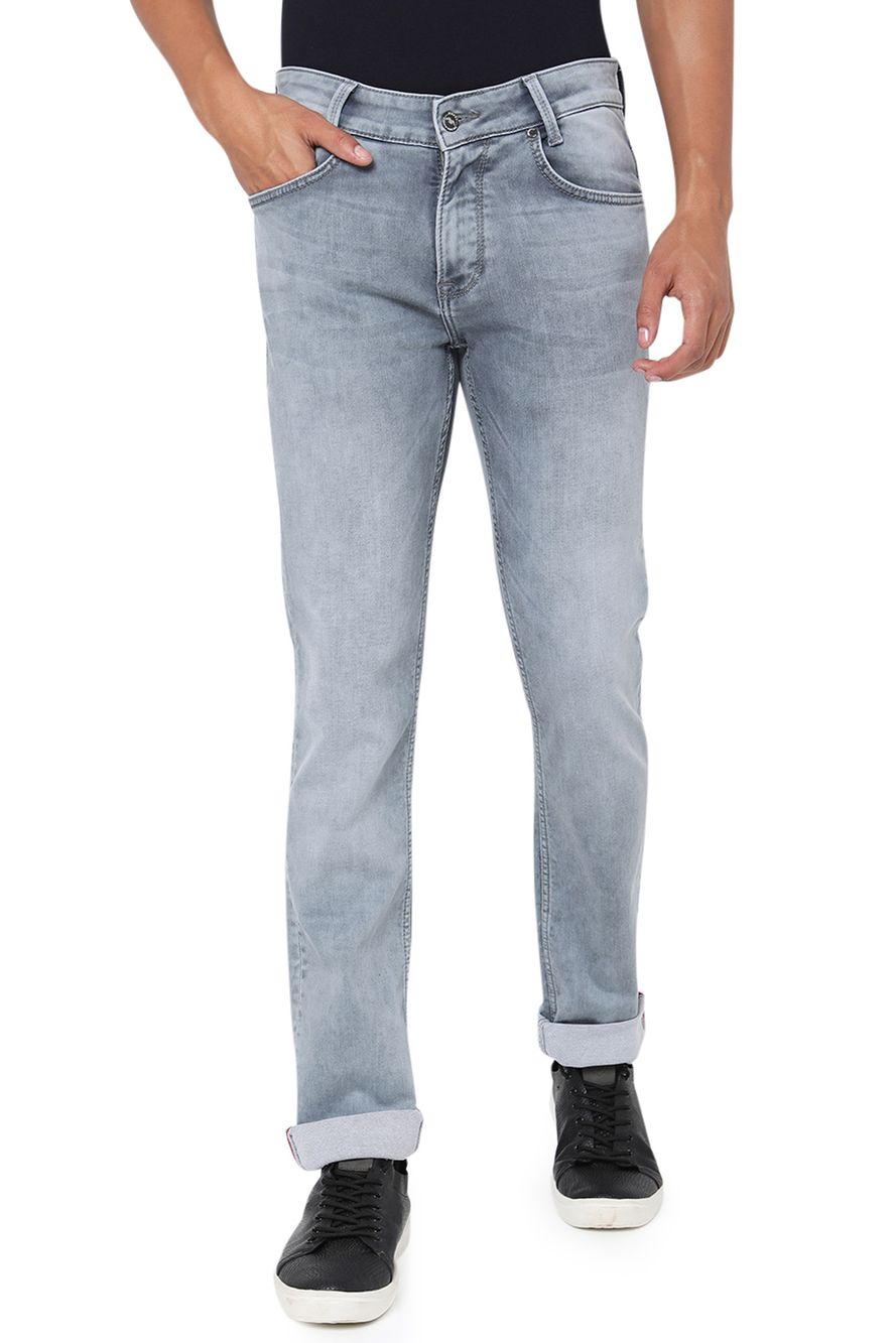 Grey Super Slim Fit Knitted Stretch Jeans