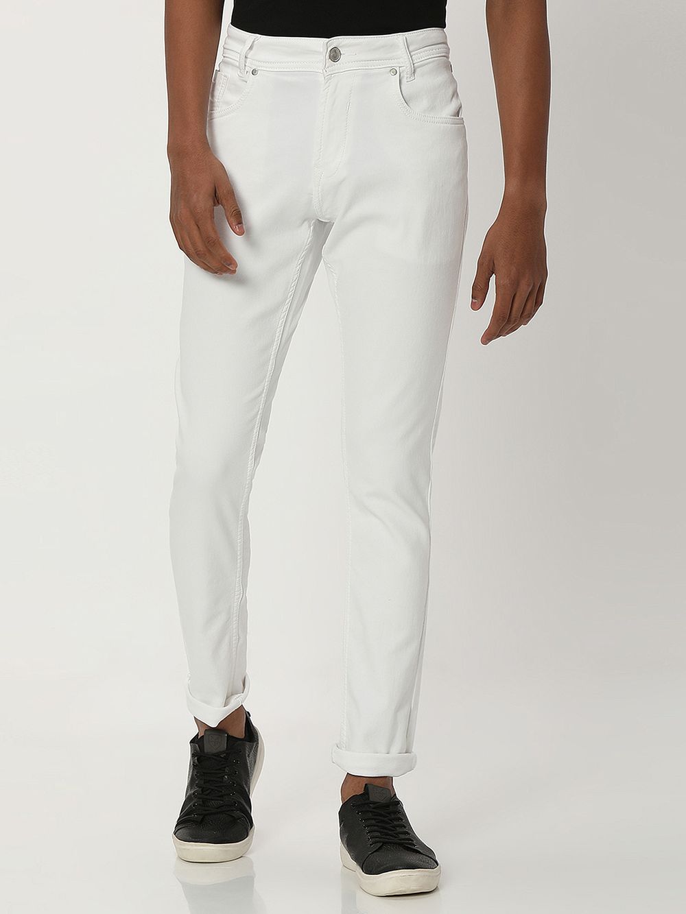 White Skinny Fit Denim Deluxe Stretch Jeans