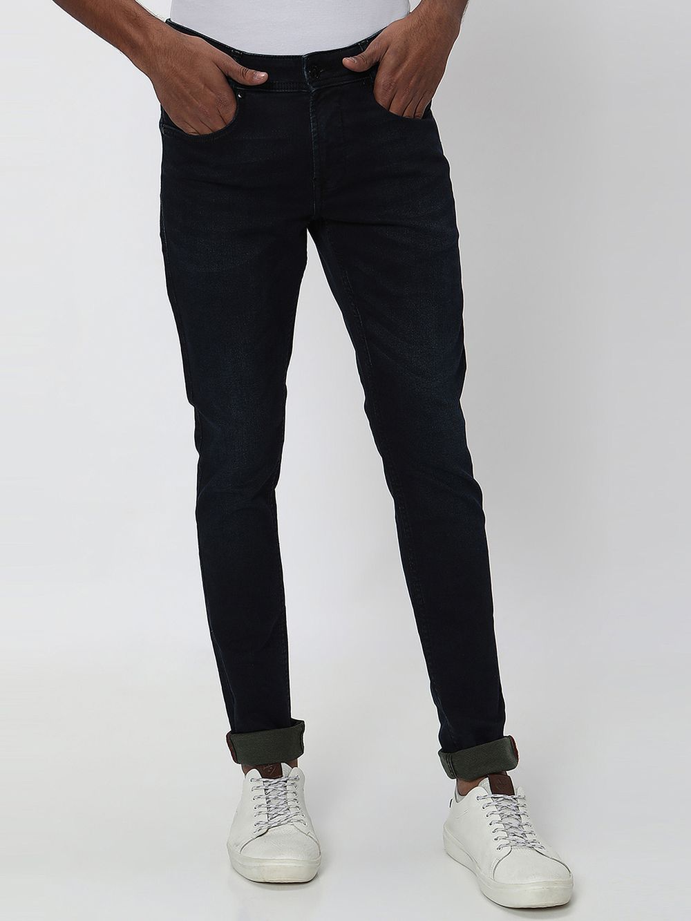 Blue Black Skinny Fit Denim Deluxe Stretch Jeans