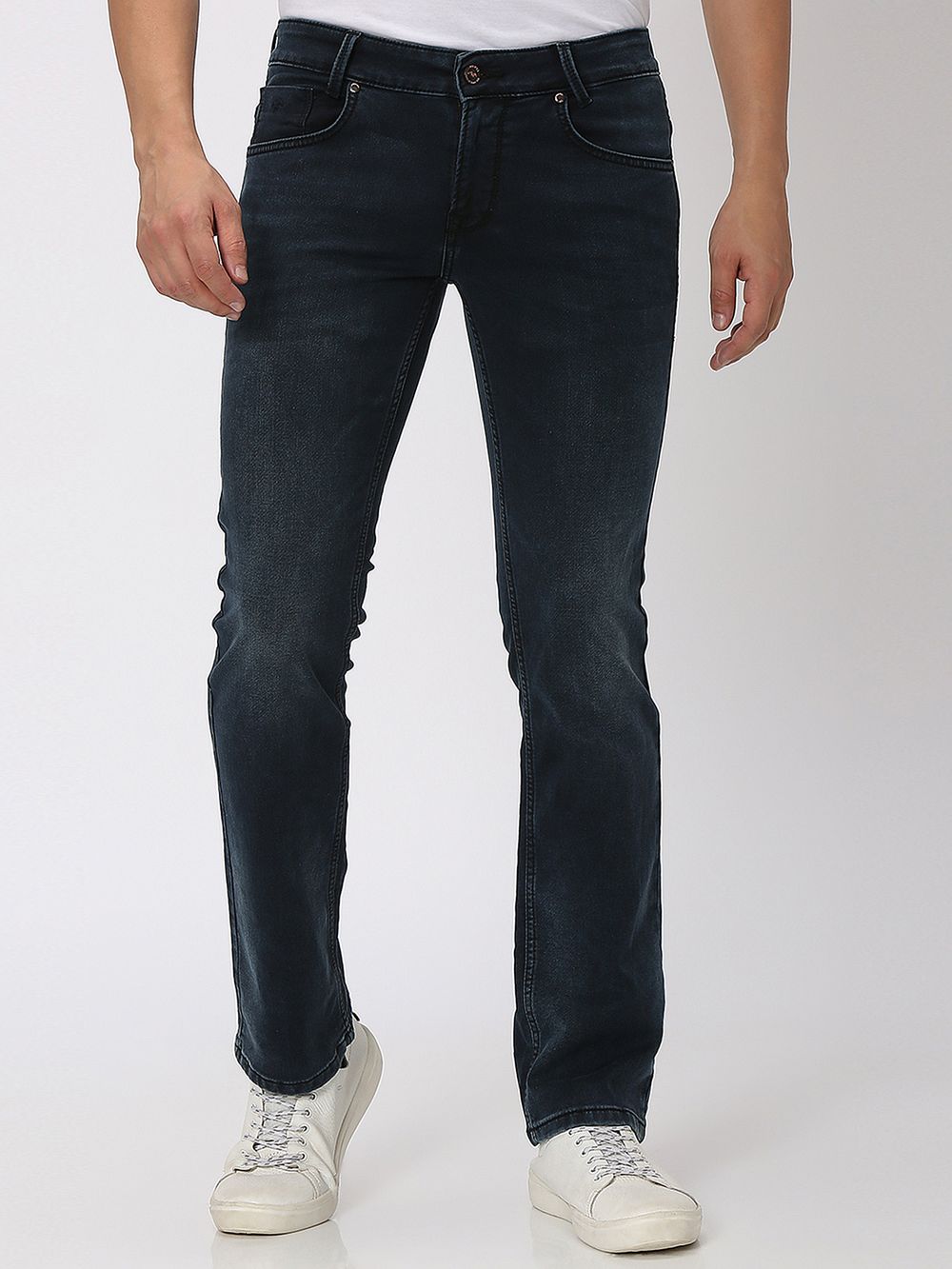 Blue Black Bootcut Denim Deluxe Stretch Jeans