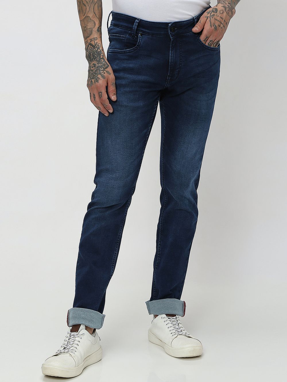 Dark Indigo Blue Super Slim Fit Flyweight Jeans