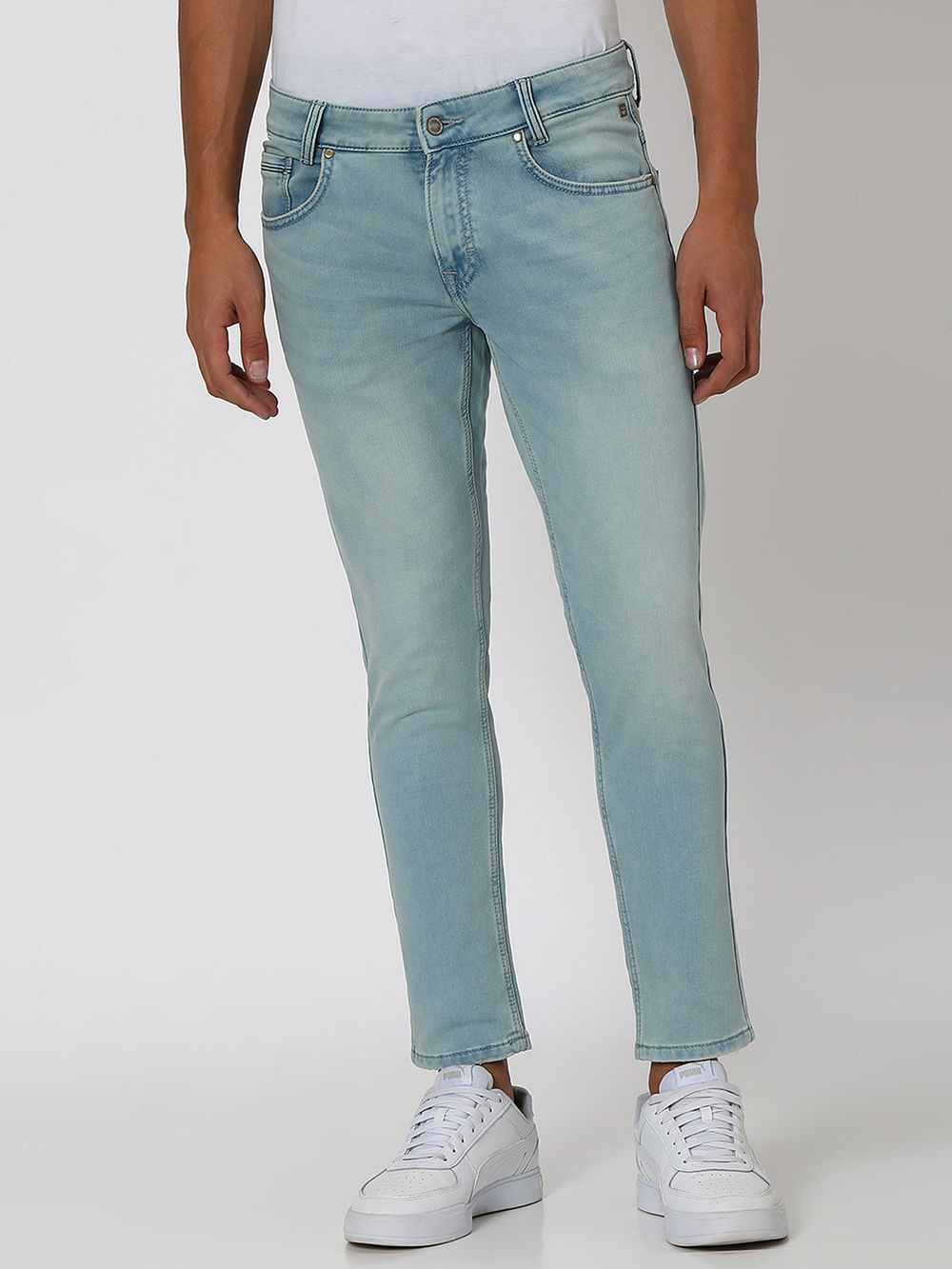 Tinted Ankle Length Denim Deluxe Stretch Jeans