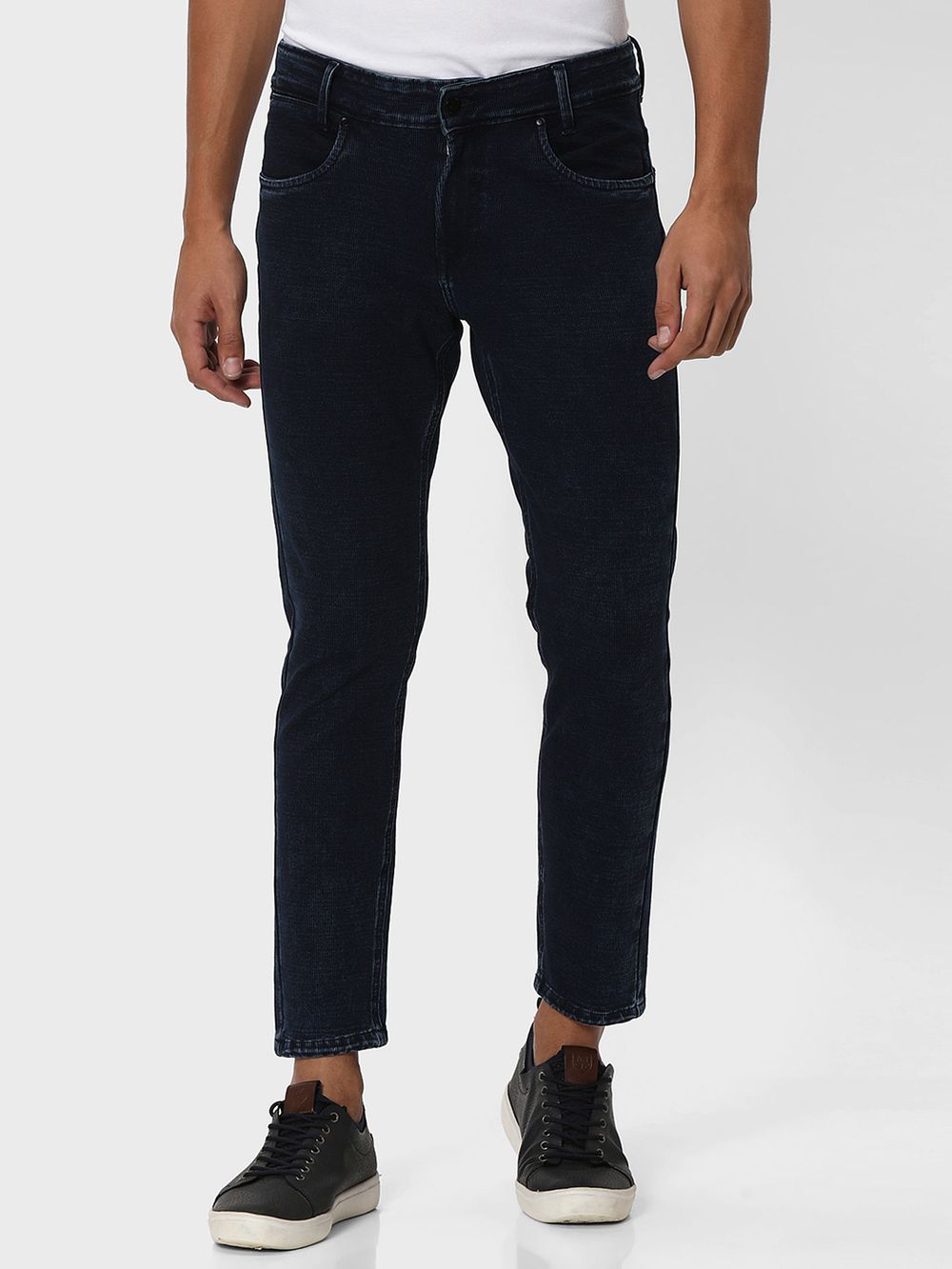 Deep Indigo Blue Ankle Length Originals Stretch Jeans