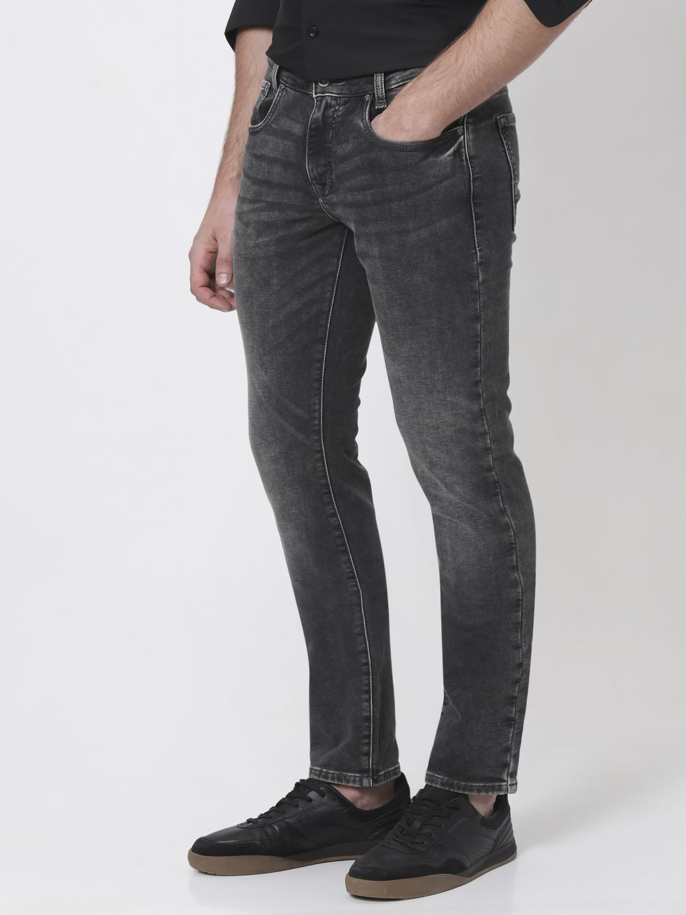 Charcoal Super Slim Fit Denim Deluxe Stretch Jeans