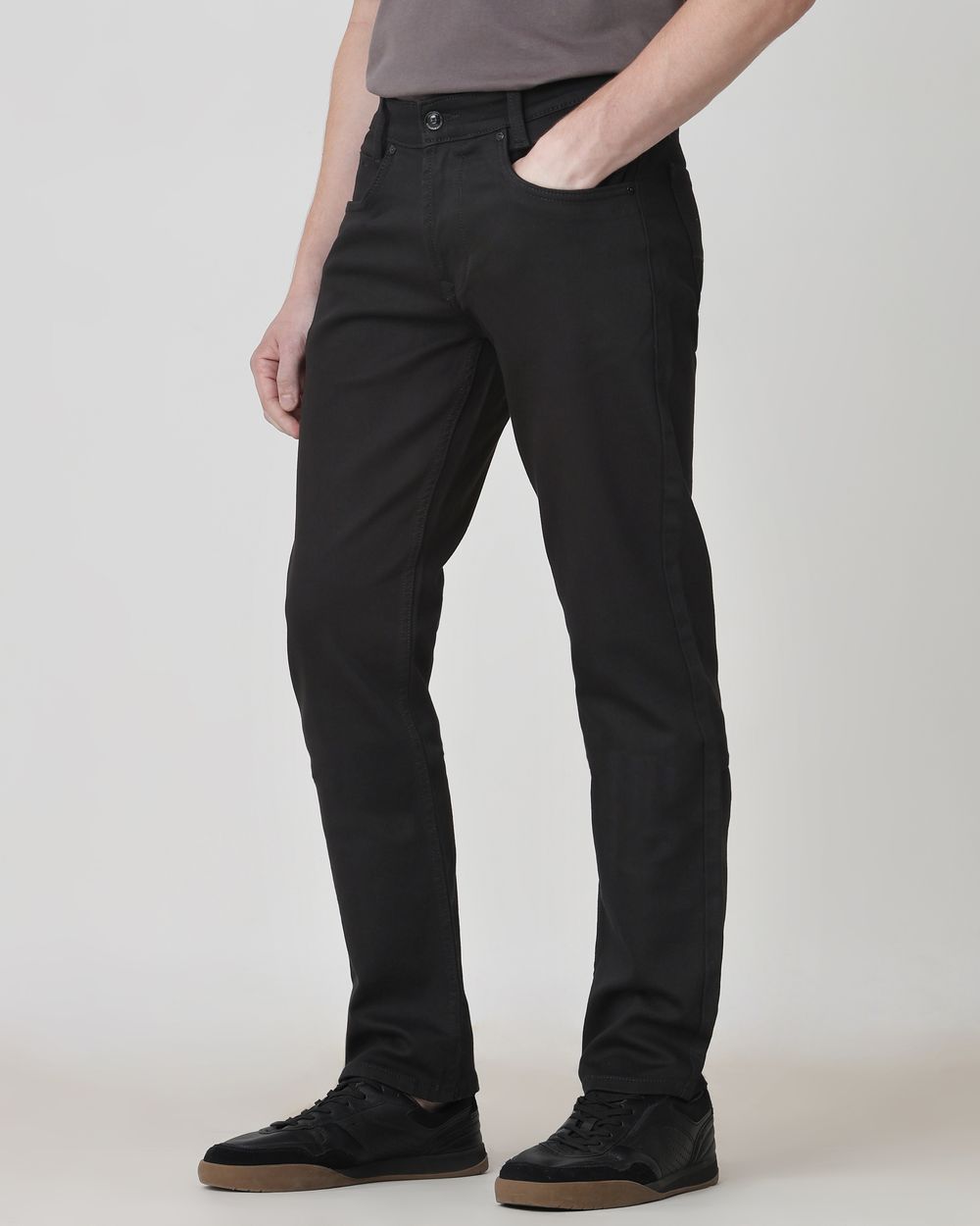 Jet Black Straight Fit Jeans